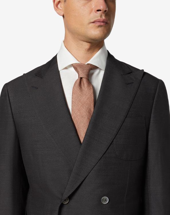 J6HDZ387 καφέ άνδρες αξεσουάρ Corneliani εμπριμέ μεταξωτή γραβάτα