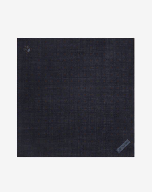 J6HDZ38 μπλε άνδρες αξεσουάρ Corneliani τυπωμένο μεταξωτό και μάλλινο τετράγωνο τσέπης