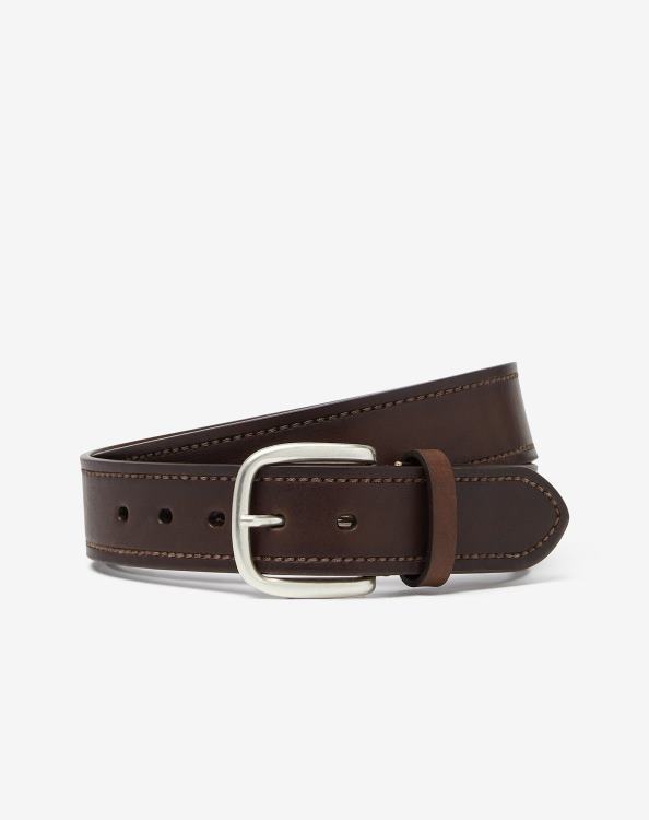 J6HDZ378 σκούρο καφέ άνδρες αξεσουάρ Corneliani ζώνη με ορειχάλκινη πόρπη