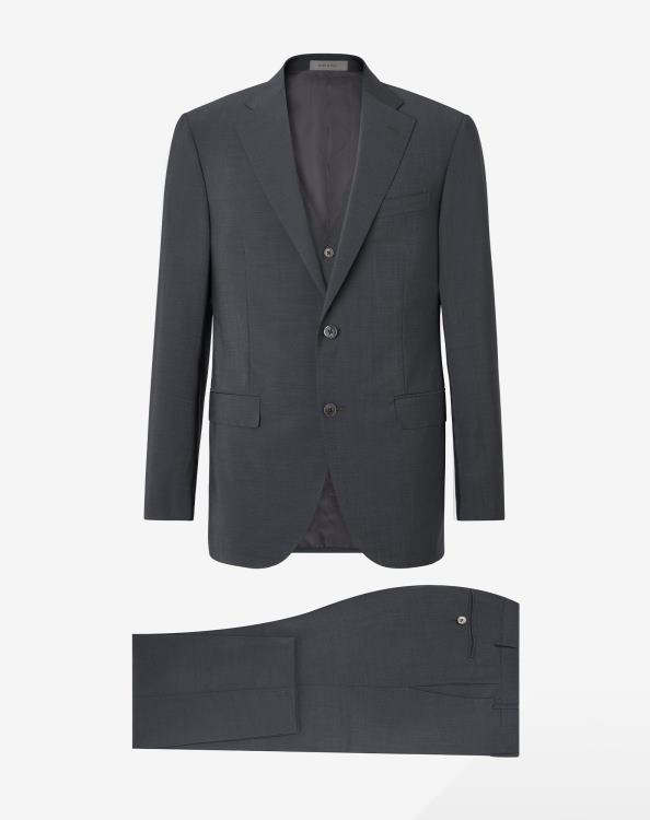 J6HDZ11 ανθρακίτης άνδρες είδη ένδυσης Corneliani μάλλινο και μοχέρ γιλέκο κοστούμι