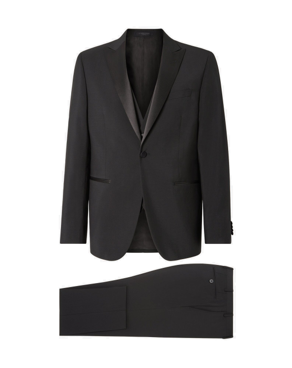 J6HDZ19 μαύρος άνδρες είδη ένδυσης Corneliani μάλλινο και μοχέρ σμόκιν