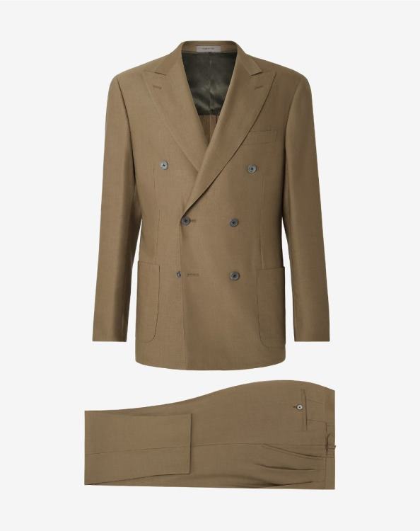 J6HDZ9 πράσινος άνδρες είδη ένδυσης Corneliani λινό και φυσικό ελαστικό μάλλινο κοστούμι