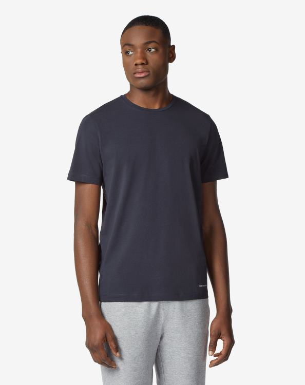 J6HDZ284 ναυτικό μπλε άνδρες είδη ένδυσης Corneliani τέντωμα βαμβακερό μπλουζάκι με λαιμόκοψη