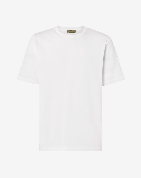 J6HDZ294 άσπρο άνδρες είδη ένδυσης Corneliani κυκλικό κοντομάνικο πουλόβερ