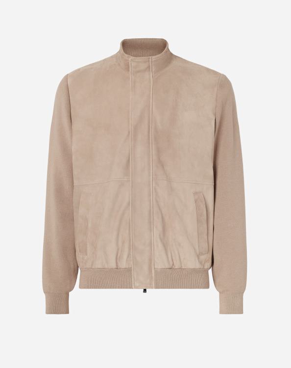 J6HDZ107 άμμος άνδρες είδη ένδυσης Corneliani πλεκτό και σουέτ σακάκι