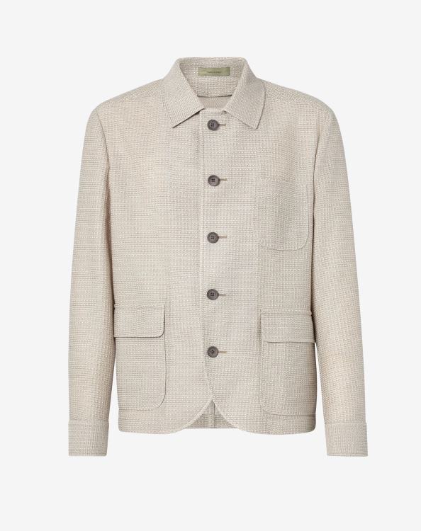 J6HDZ44 μπεζ άνδρες είδη ένδυσης Corneliani σακάκι πουκάμισου σε κύκλο από οργανικό βαμβάκι