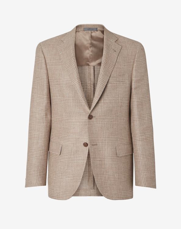 J6HDZ58 χώμα σιένης άνδρες είδη ένδυσης Corneliani μάλλινο και λινό σακάκι με δύο κουμπιά