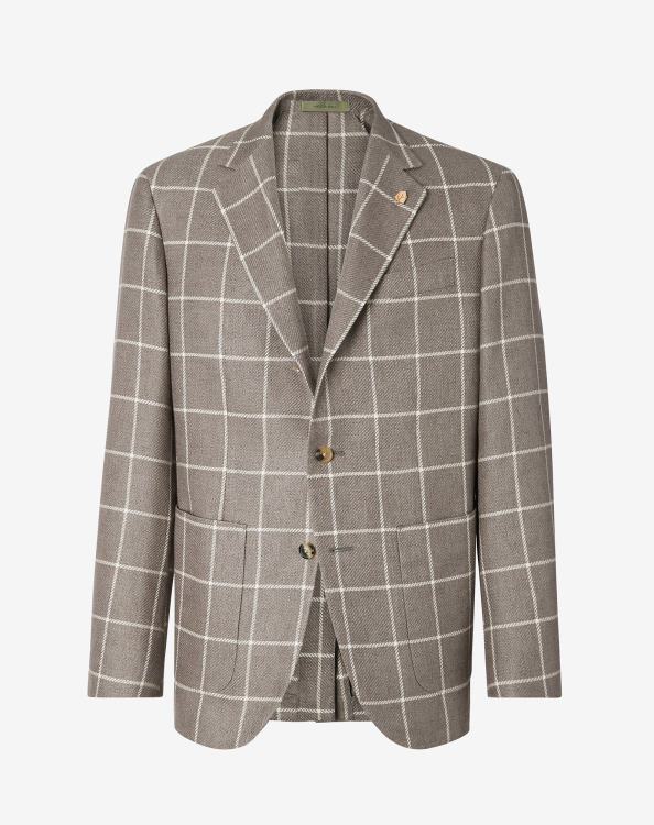 J6HDZ69 καφέ άνδρες είδη ένδυσης Corneliani βαμβακερό και λινό σακάκι με τρία κουμπιά