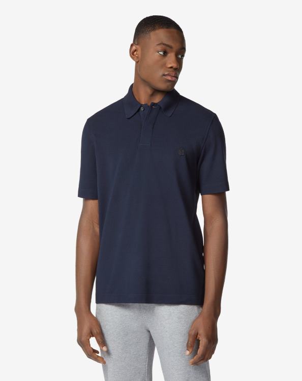 J6HDZ247 ναυτικό μπλε άνδρες είδη ένδυσης Corneliani βιώσιμο βαμβακερό πικέ πόλο