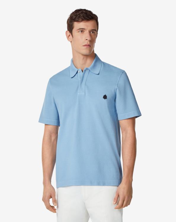 J6HDZ250 μπλε του ουρανού άνδρες είδη ένδυσης Corneliani βιώσιμο βαμβακερό πικέ πόλο