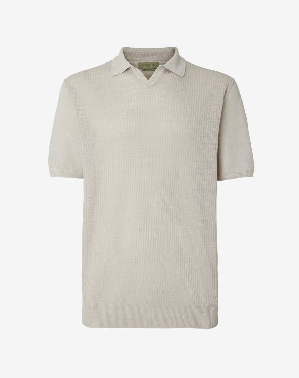 J6HDZ252 μπεζ άνδρες είδη ένδυσης Corneliani βιολογικό λινό κοντομάνικο πόλο