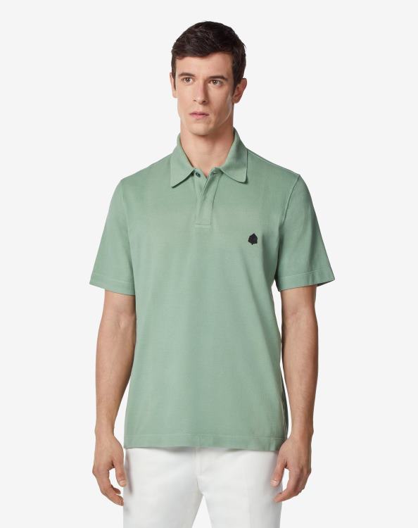 J6HDZ253 πράσινος άνδρες είδη ένδυσης Corneliani βιώσιμο βαμβακερό πικέ πόλο