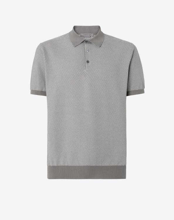 J6HDZ259 γκρί άνδρες είδη ένδυσης Corneliani βαμβακερό και μεταξωτό κοντομάνικο πόλο