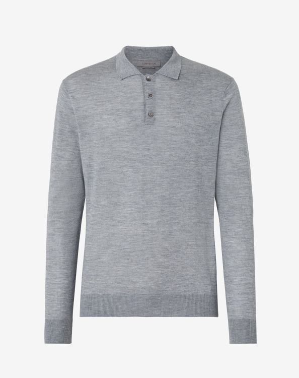 J6HDZ283 γκρί άνδρες είδη ένδυσης Corneliani εξαιρετικά ελαφρύ μπλουζάκι πόλο από μείγμα βαμβακιού