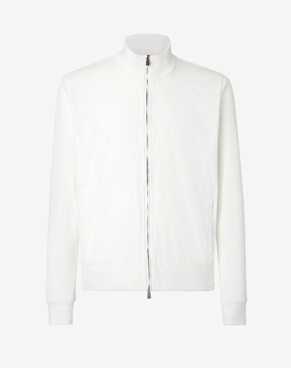 J6HDZ127 άσπρο άνδρες είδη ένδυσης Corneliani υφασμάτινο φούτερ με πλήρη τεχνολογία zip