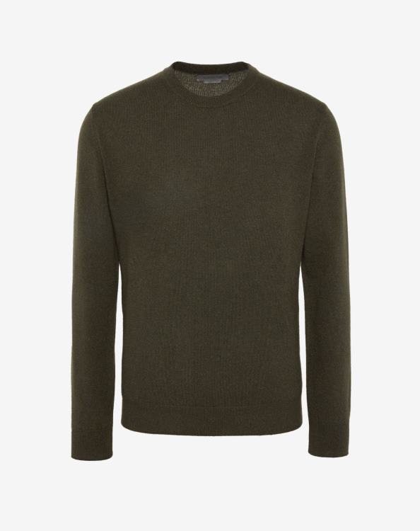 J6HDZ129 στρατιωτικό πράσινο άνδρες είδη ένδυσης Corneliani κασμίρι στρογγυλή λαιμόκοψη