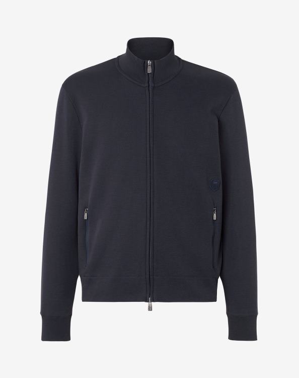 J6HDZ130 ναυτικό μπλε άνδρες είδη ένδυσης Corneliani βαμβακερή φούτερ με φερμουάρ