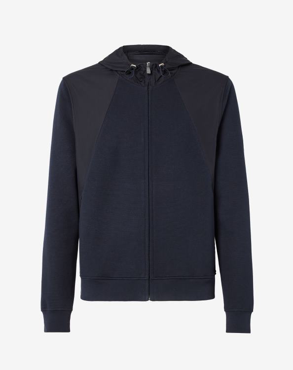 J6HDZ137 μπλε άνδρες είδη ένδυσης Corneliani φούτερ από βαμβακερή βελονιά ρομά