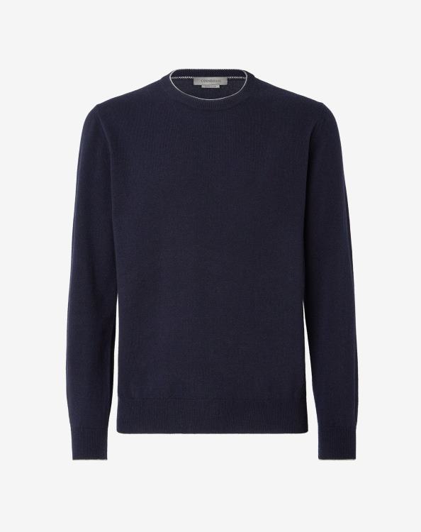 J6HDZ144 μπλε άνδρες είδη ένδυσης Corneliani αγνός λαιμός πληρώματος κασμίρ