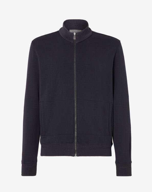 J6HDZ158 ναυτικό μπλε άνδρες είδη ένδυσης Corneliani πουλόβερ merino με φερμουάρ