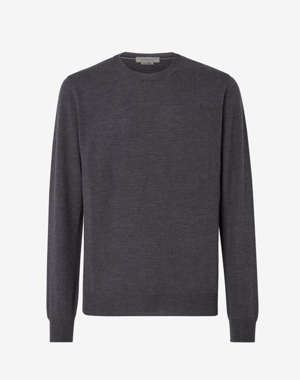 J6HDZ167 γκρί άνδρες είδη ένδυσης Corneliani πουλόβερ με λαιμόκοψη από μαλλί μερίνο