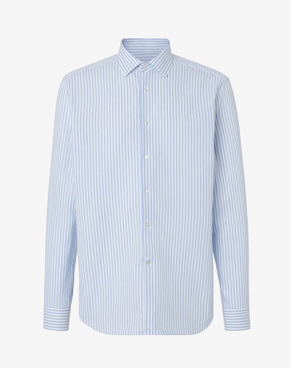 J6HDZ180 blauw άνδρες είδη ένδυσης Corneliani gestreept overhemd in versterkt katoen