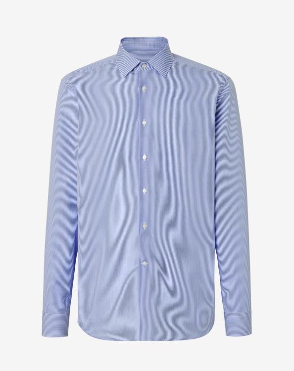 J6HDZ184 γαλάζιο άνδρες είδη ένδυσης Corneliani ριγέ βαμβακερό πουκάμισο ποπλίνα