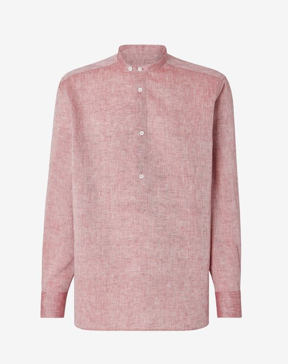 J6HDZ212 μπορντό άνδρες είδη ένδυσης Corneliani λινό πουκάμισο chambray