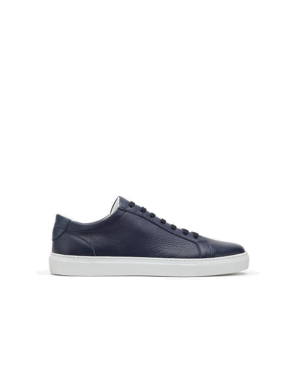 J6HDZ402 ναυτικό μπλε άνδρες παπούτσια Corneliani sneakers με σόλα latex από δέρμα ελαφιού