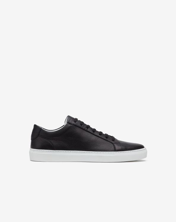 J6HDZ403 μαύρος άνδρες παπούτσια Corneliani sneakers με σόλα latex από δέρμα ελαφιού