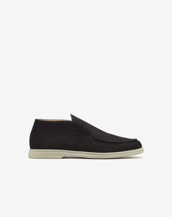 J6HDZ405 μαύρος άνδρες παπούτσια Corneliani nubuck slip on